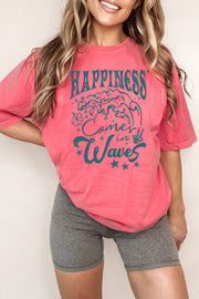 Happiness Comes In Waves Oversized Tee 5089CC