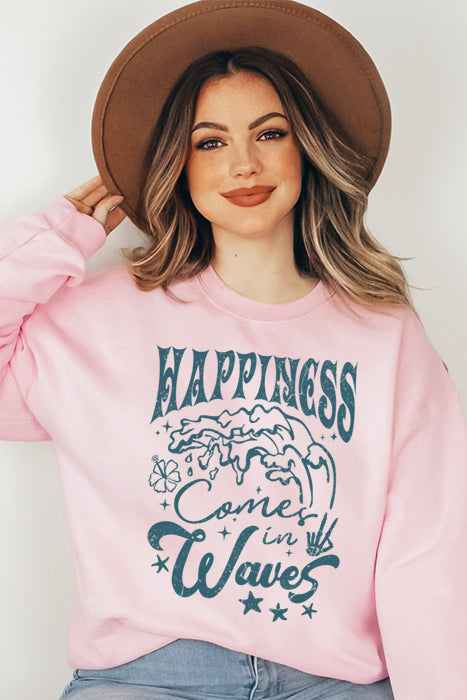 Happiness Comes In Waves Sweatshirt 5089gsweat