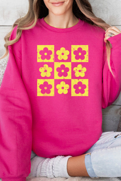 Flower Squares Sweatshirt 5202gsweat