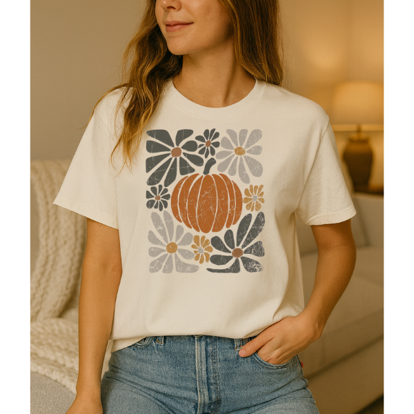 Pumpkin Floral Graphic Tee 5321