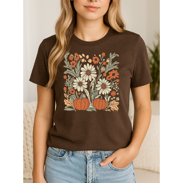 Floral Pumpkin Graphic Tee 5312