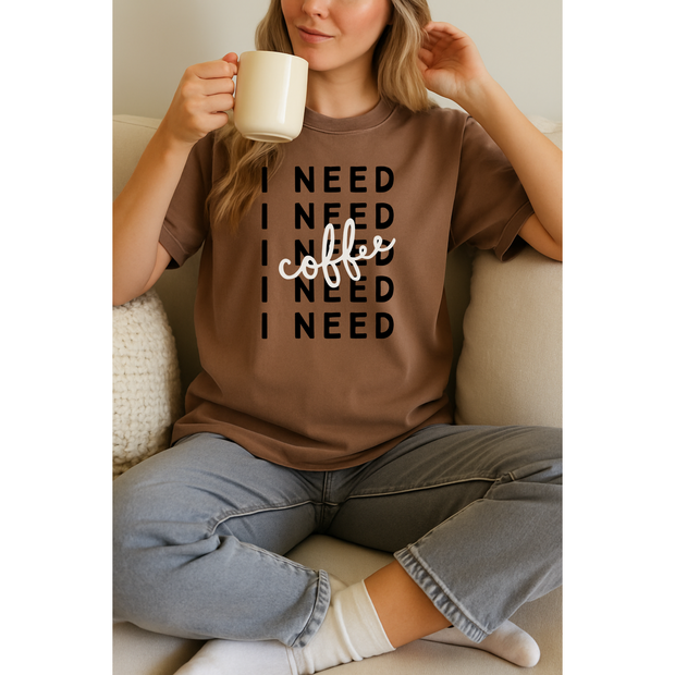I Need Coffee Oversized Tee 5335CC