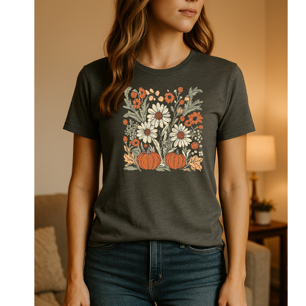 Floral Pumpkin Graphic Tee 5312
