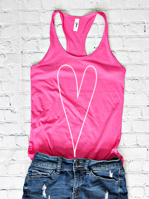 Skinny Heart Tank 1305