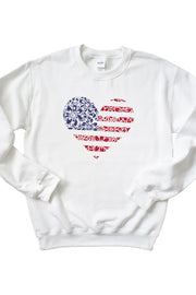 American Flower Heart Sweatshirt 4235