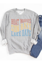 Boat Waves Sun Rays Sweatshirt 4251
