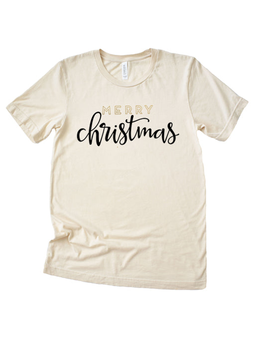 Gold Merry Christmas Tee XMS0055